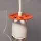 Beautiful older PH 4/3 hanging lamp, in white, with original orange suspension.