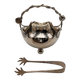 English sugar bowl and tongs