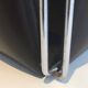 Chrome and faux leather wastepaper basket