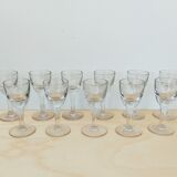Set of 11 drip glasses
