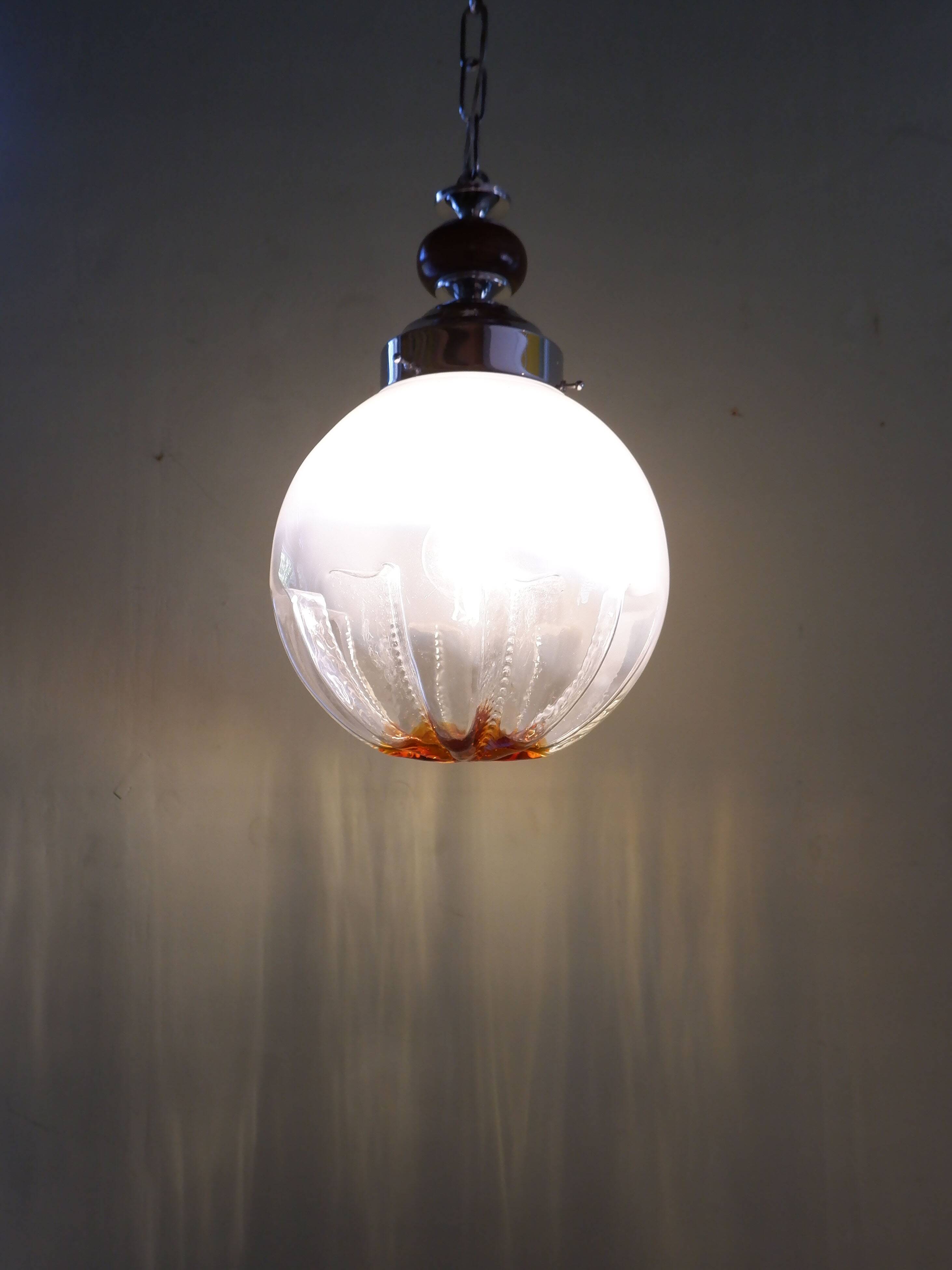 Murano glass hanging lamp by Mazzega, 1970s