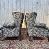 Paire de bergères / fauteuils à oreilles anglaises