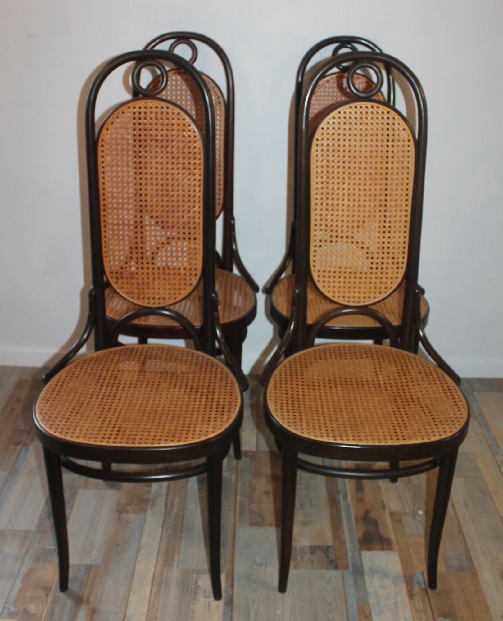 Lot of 4 thonet chairs no. 17 of the 70s