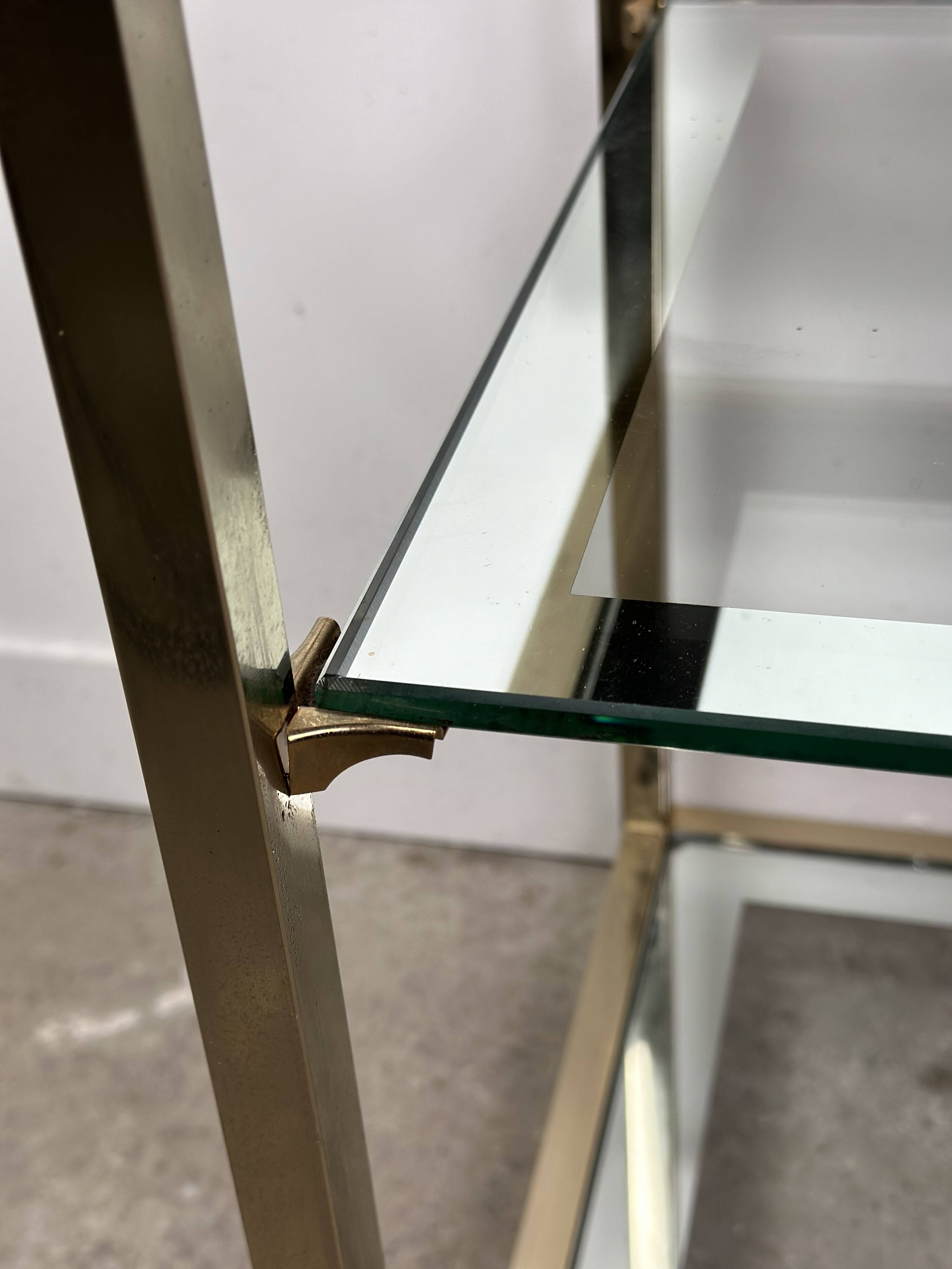 Vintage golden brass side table 1970