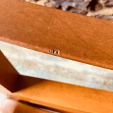 Safari armchair in wood and leather -1950's