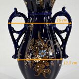 Midnight blue earthenware vase, "fives lille" - early twentieth century
