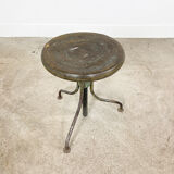 Industrial 3 legged factory swivel stool Green Grey