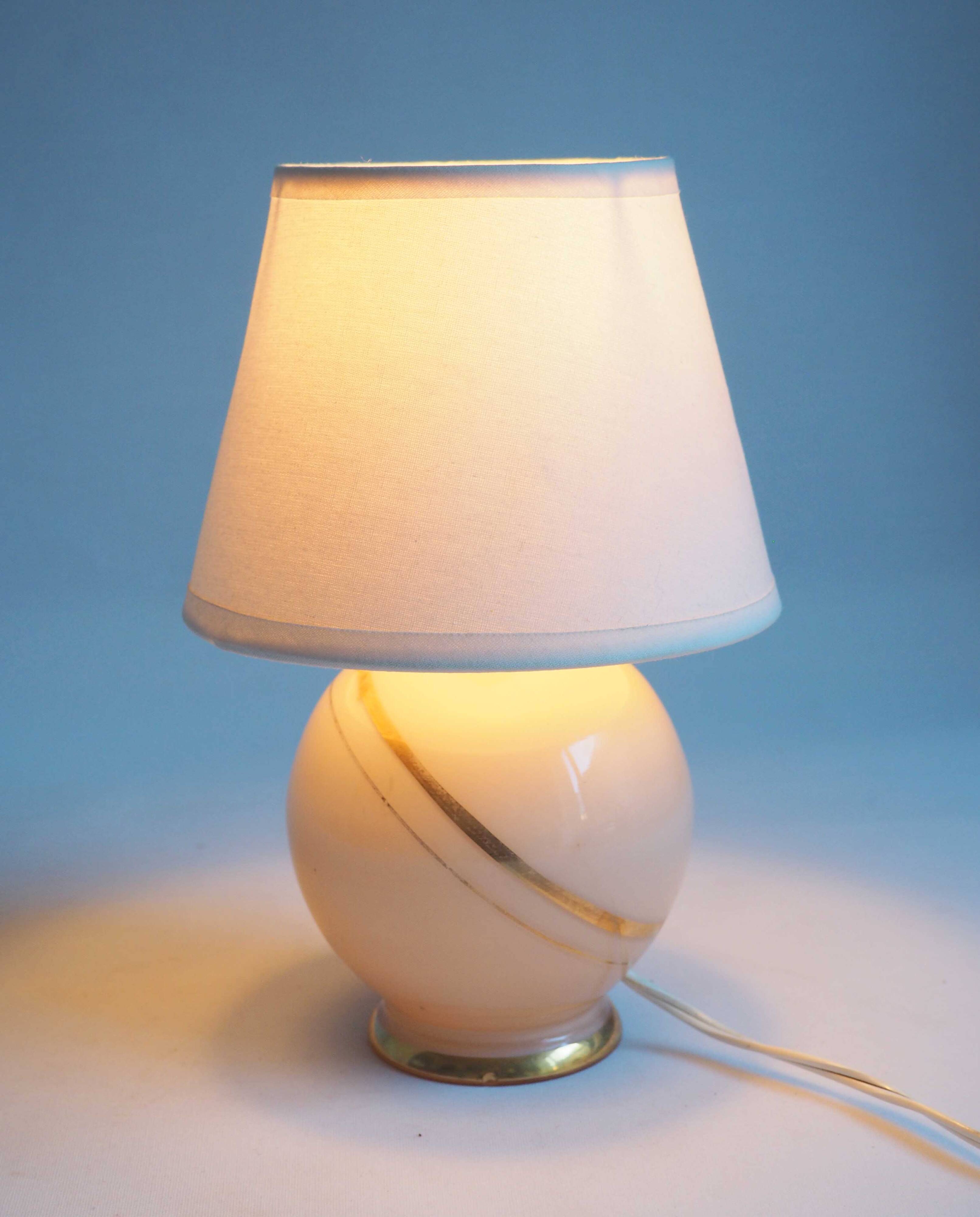 Small pink glass lamp