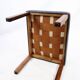 Tabouret en cuir noir et pieds en palissandre, design danois des années 1960
