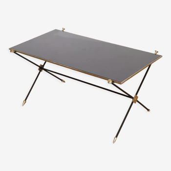 coffee table in metal, brass and glass, 1970