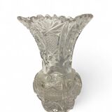 Small Bohemian crystal vase, cut around 1950