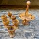 Serviteur 6 coquetiers en bois d'olivier