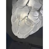 Contemporary Modern Sanded "Petals" Glass Chandelier