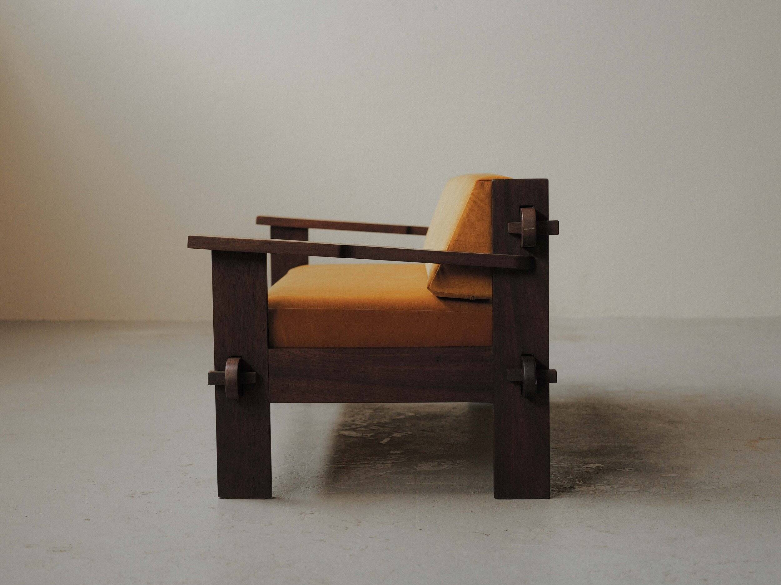 Architect's bench in solid wood, France, circa 1970.