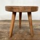 Tabouret door tripod plant sofa end in solid oak 1950 Vintage furniture decoration