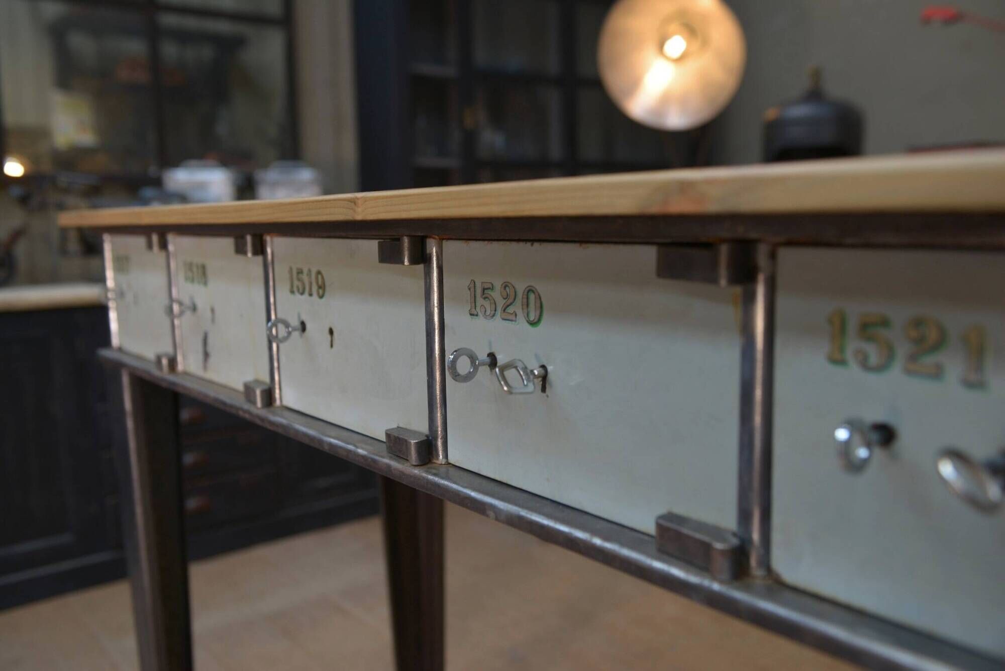 Console furniture from the Banque de France metal 1950