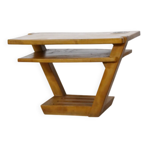 Table basse en orme massif - 1960