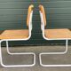 Set of 4 Cesca b32 model chairs in white by Marcel Breuer