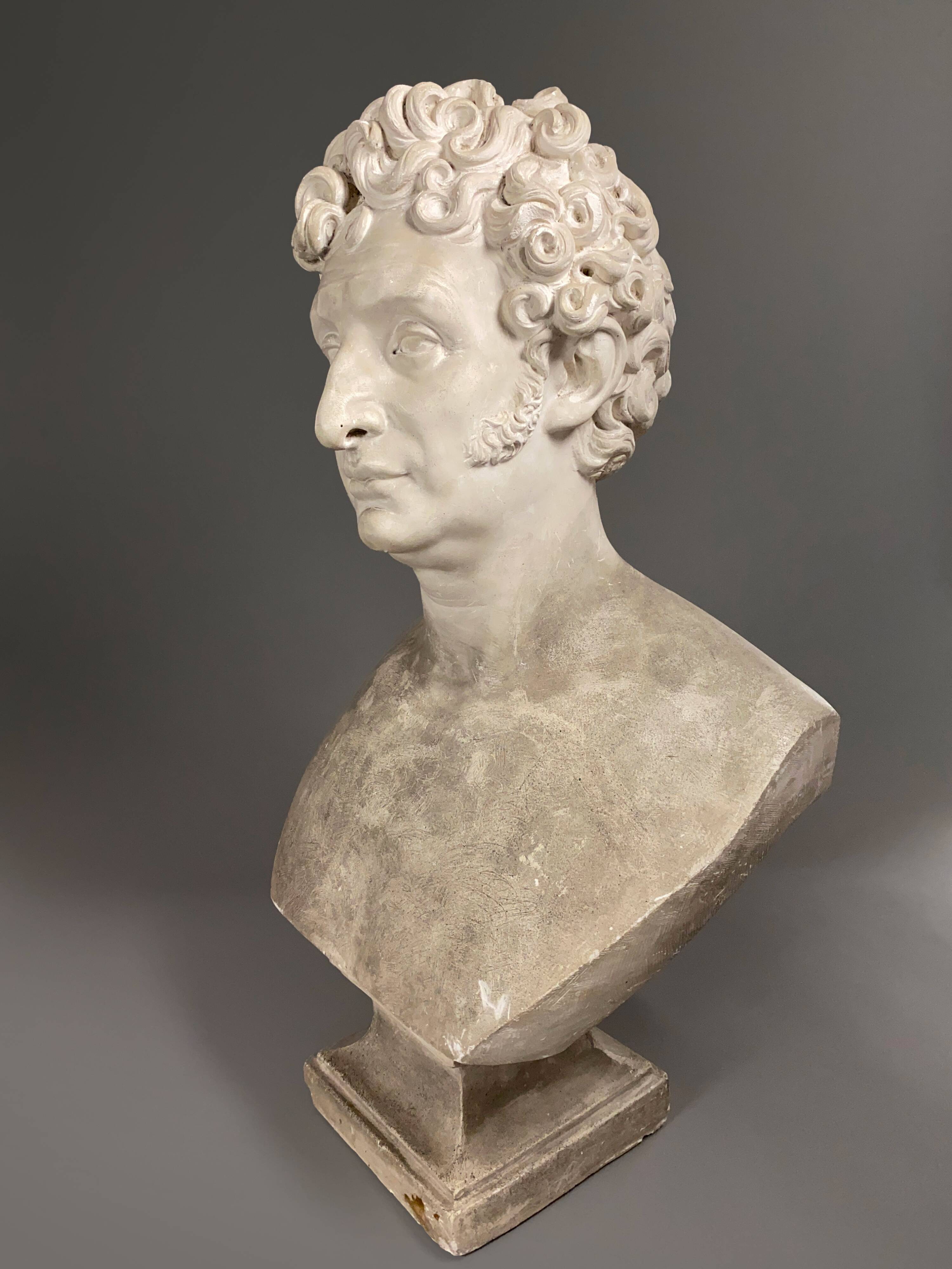 Plaster bust of a man