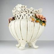 Vase en céramique avec fleurs, Italie, années 1950