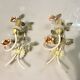 Ensemble de 2 appliques de fleurs italiennes tole