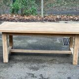 Renovated farmhouse dining table in raw oak from the 20th century, 180cm with drawer.