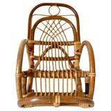 Mid Century Modern Bamboo Kids Rocking Chairs, Italy 1960s