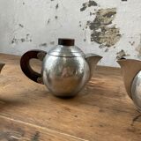 Art Deco pewter teapot set René Delavan
