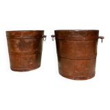Riveted iron cache pots