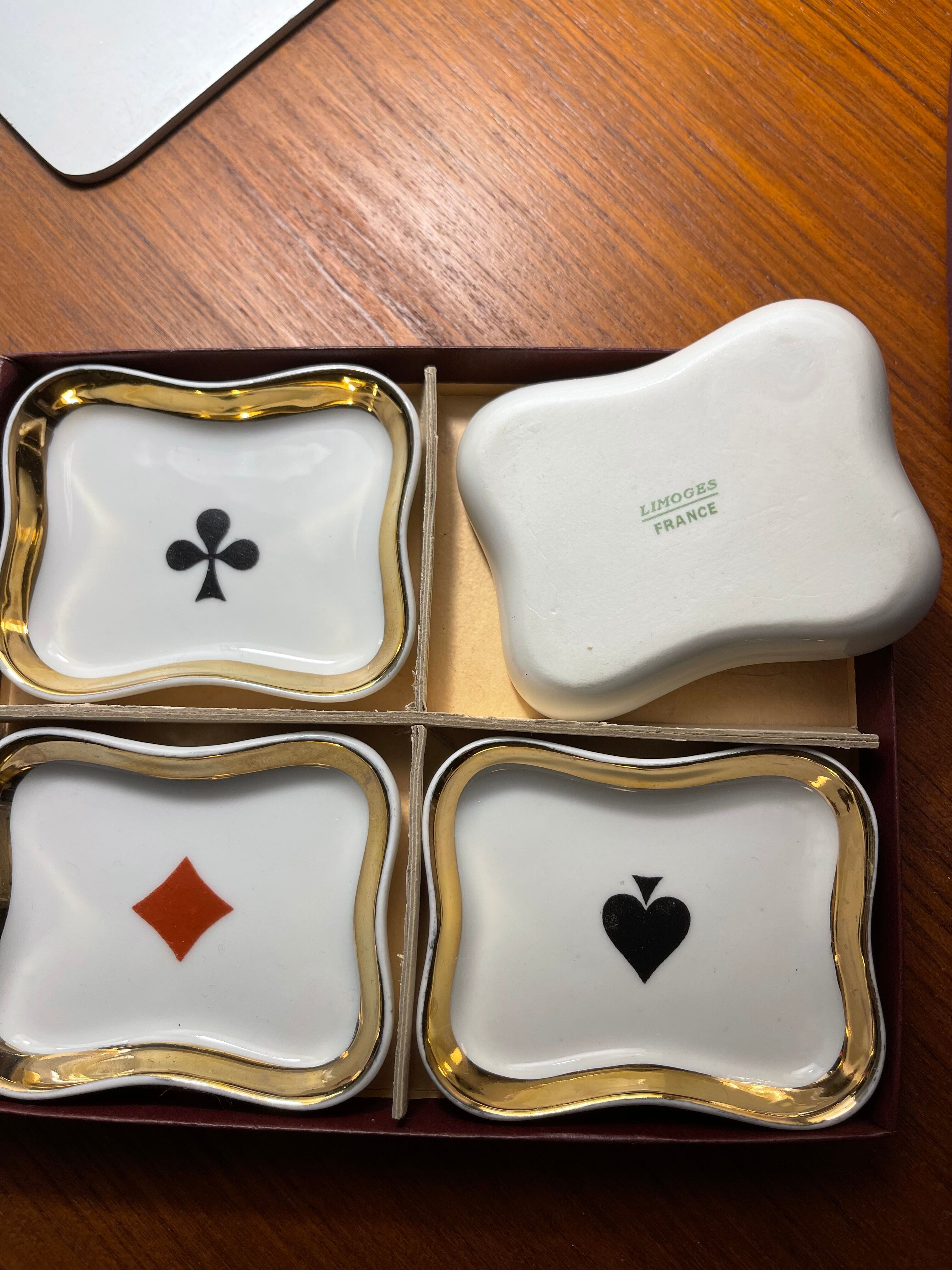 Set cups Limoges decoration card games
