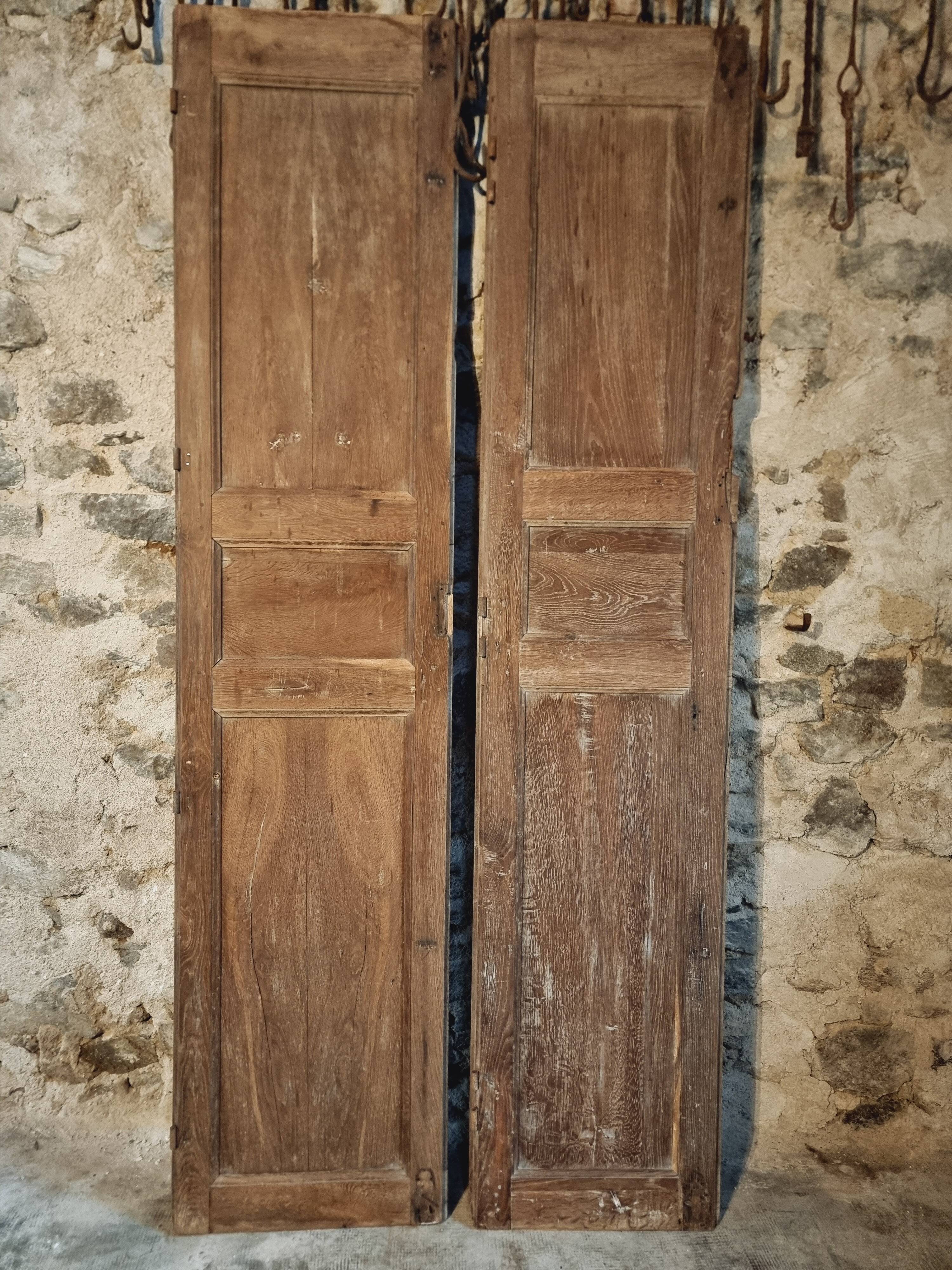 Pair of antique French oak doors – Late 19th century