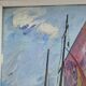 Oil on panel "sailboats"