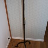 Brutalist cast iron tripod floor lamp