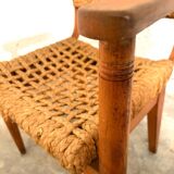 Oak and Rope Arm Chair by Audoux and Minet, Vibo
