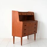 1960s Scandinavian Teak Secretaire with Sculpted Handles