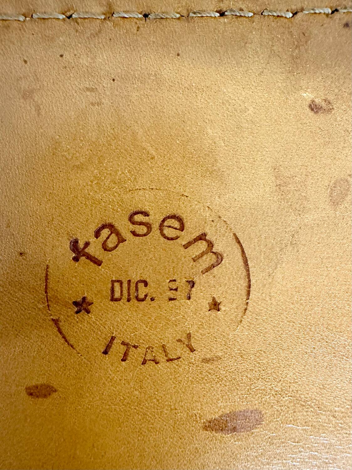 Lot of 5 tubular chairs Mart Stam edition Fasem vintage patinated leather