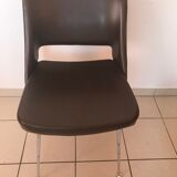4 VINTAGE chairs in arflex-style brown skai