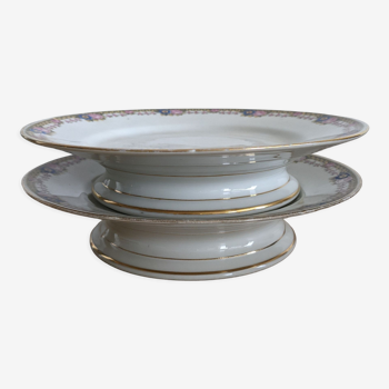 Lot de deux plats serviteurs en porcelaine