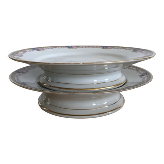 Lot de deux plats serviteurs en porcelaine