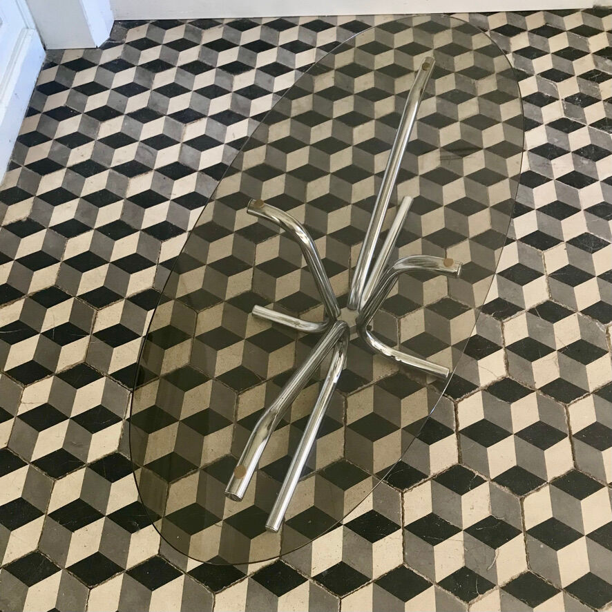 Vintage coffee table smoked glass