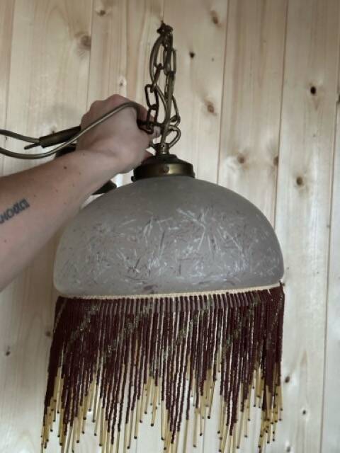 Vintage fringe beaded suspension