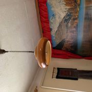 Vintage brown plastic ceiling light with spiral suspension, 1960s, Czech Republic.