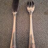 Silver metal fish service