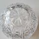 Vase shaped ball in carved Bohemian crystal. Star motifs, diamond braces, hardwoods. Diam 16 cm