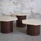 Three Gigogne Travertine coffee tables 1960