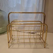Golden metal magazine rack