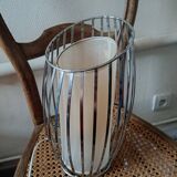 Chromed metal lamp with cylinders