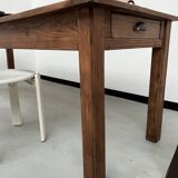 Table de ferme en pin 223 cm, années 70