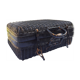 Old black wicker suitcase