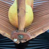 Basket in rattan and bamboo 60s